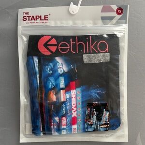 Ethika Black and Blue Urban Graphic Boxer Briefs XL Mens